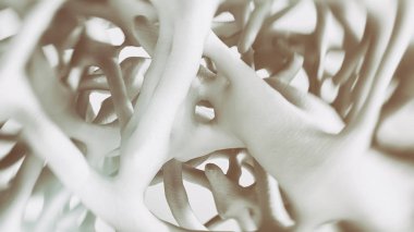 Osteoporoz - kemik içine bakmak--3d render