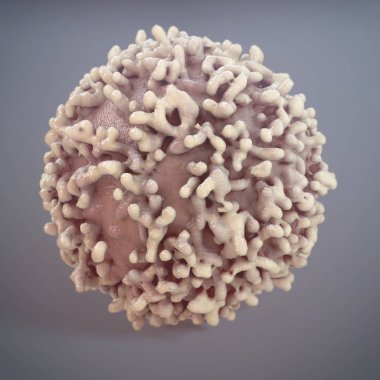 Cancer Cell on grey background - 3D Rendering clipart