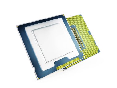 Merkez bilgisayar işlemci Cpu izole--3d render
