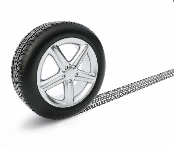 Car Tire White Background — Stock Photo, Image