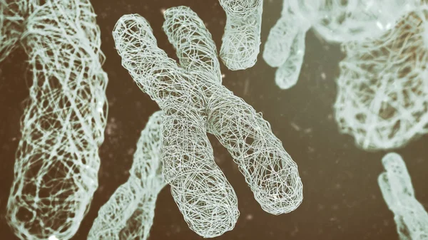 Cromosomas Primer Plano Renderizado — Foto de Stock
