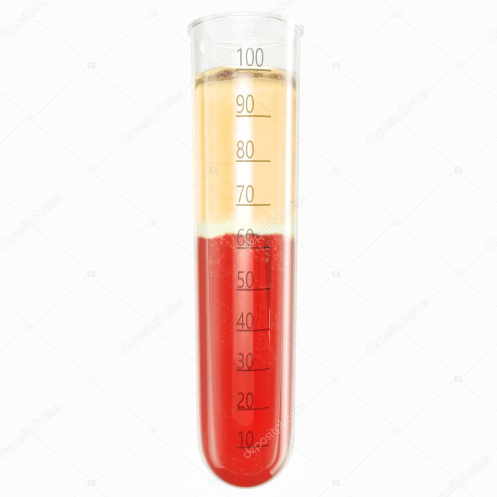 Test tube with blood plasma - isolated