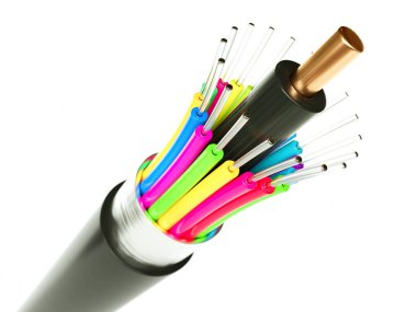 Fiber optik kablo ayrıntısı- 3B Render