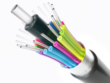 Fiber optik kablo ayrıntısı- 3B Render