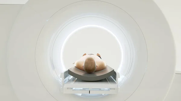 Computertomography insan üzerinde beyaz arka plan - 3d render ile