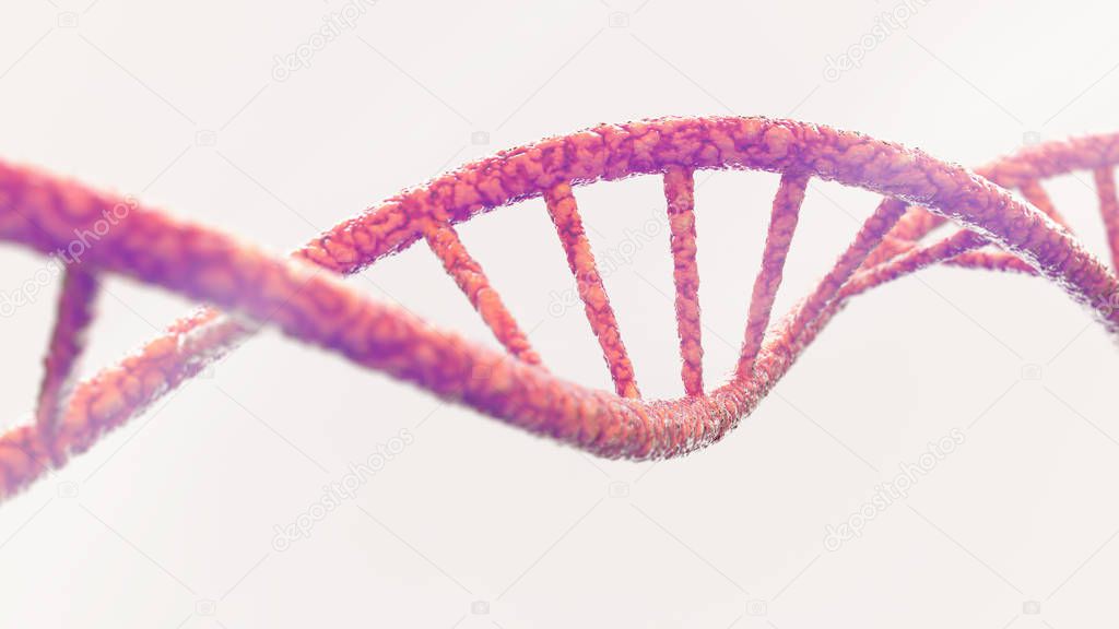 DNA helix and molecular structure -- 3D Rendering