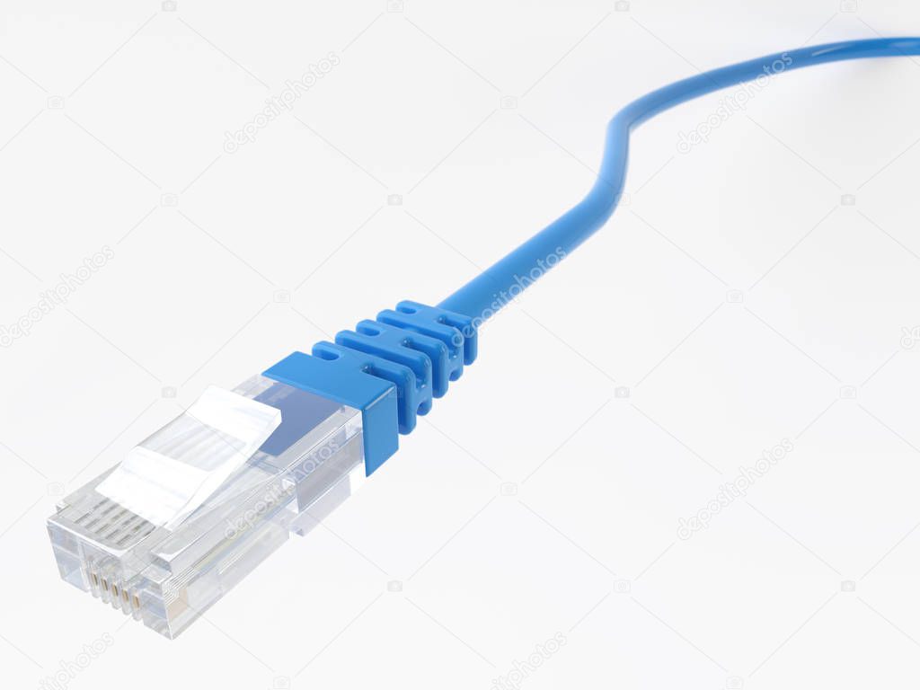 Ethernet cable close up - 3d Rendering