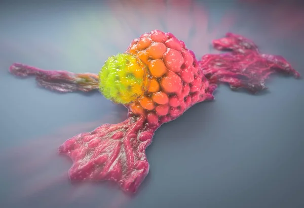 Cancer Cell Attack Rendering — Stock Photo, Image