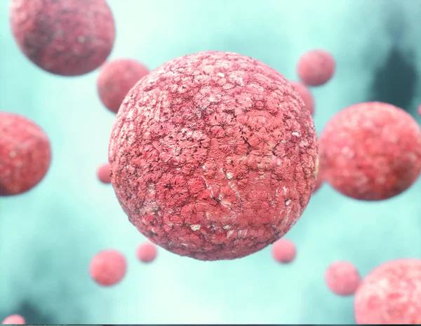 A close-up of a cancer cell