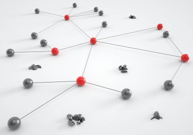 Sosyal medya ve internet bağlantıları için kavram - 3d render