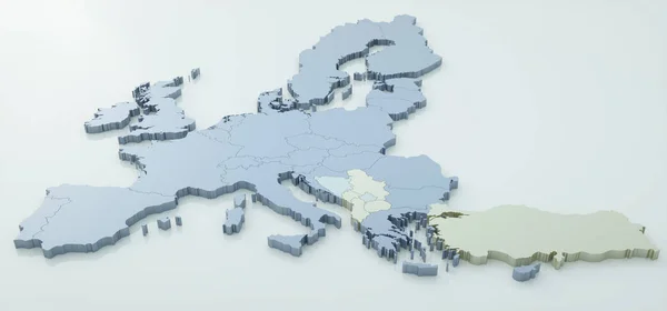 加盟国と欧州連合の地図 — ストック写真