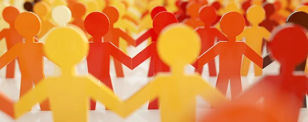 Birçok kişi kendi - 3d render tutun