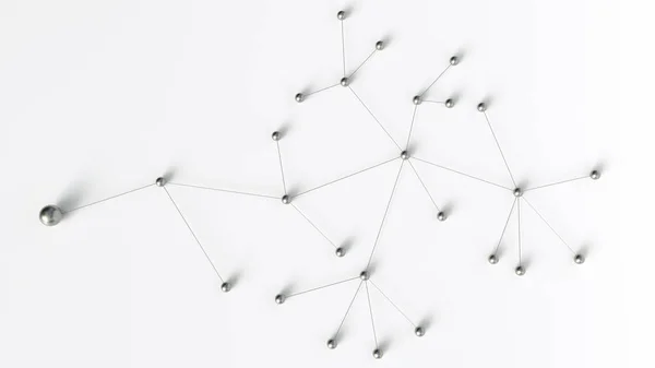 Concepto Redes Sociales Conexiones Internet Rendering — Foto de Stock