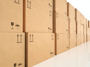 -3d render nakliye için paketlenmiş