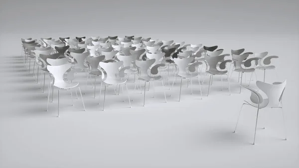 椅子は中立的な配置は レンダリングの部屋 — ストック写真