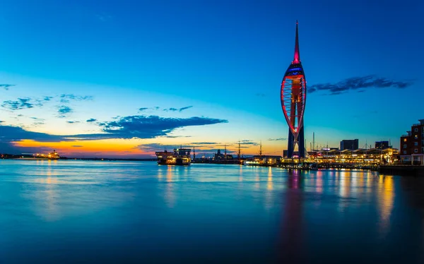 Famous Portsmouth Spinnaker Tower amazing sunset Portsmouth Harbour England