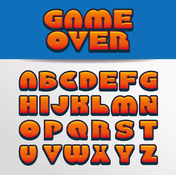 Game Een Vectorillustratie Kunst Stijl Alfabet Lettertype Van Tekst Game — Stockvector