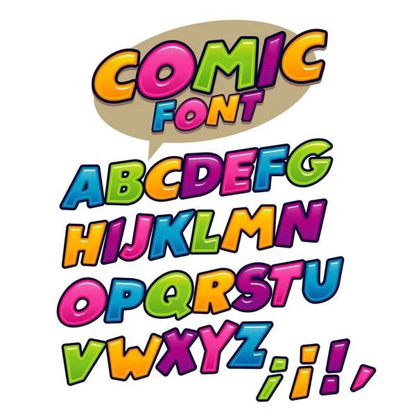 Вектор Сучасного Комічного Шрифту Алфавіту Алфавіт Коміксів Барвистий Набір Колекцій — стоковий вектор