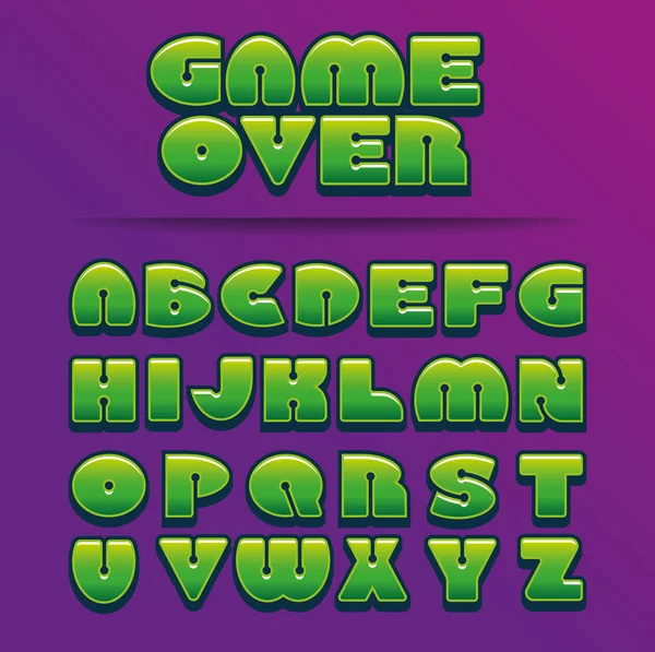 Game Векторна Ілюстрація Абетка Стилю Мистецтва Шрифт Game Text — стоковий вектор