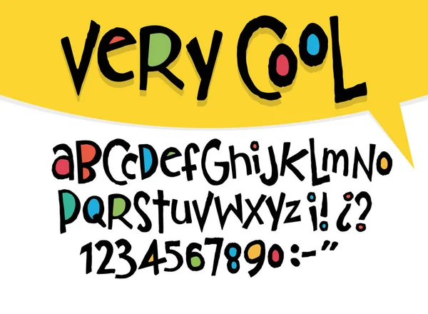 Comic Alphabet Set Letters Funny Colorful Comics Kid Font Stock