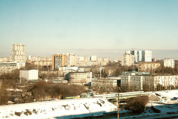Moscow skyline in winter, Russia