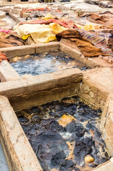 Deri Işleme Marrakech Jema Fna Meydanı — Stok fotoğraf