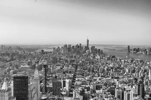 Panorama Manhattanu Pod Jasnou Oblohou New York City Usa — Stock fotografie