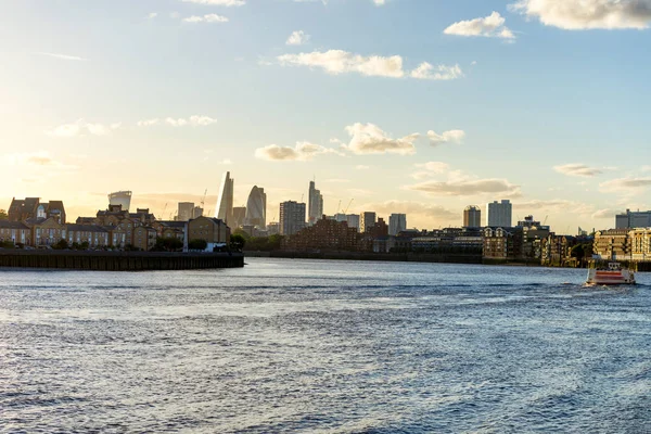 Západ Slunce Nad Londýnské Panorama Řeky Velká Británie — Stock fotografie