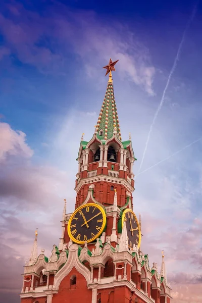 Torre Dell Orologio Sulla Piazza Rossa Mosca — Foto Stock