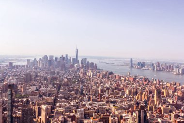 Manhattan Skyline ile ofis binaları, New York City, Amerika Birleşik Devletleri