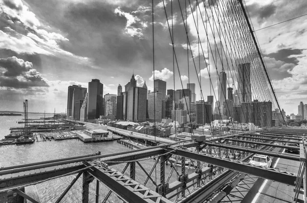 Linha Horizonte Manhattan Ponte Brooklyn — Fotografia de Stock