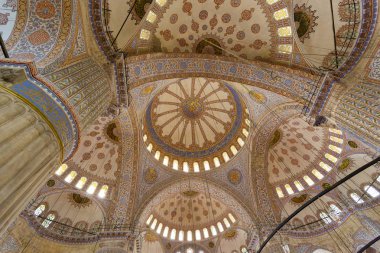 Istanbul, Türkiye - 19 Mayıs 2017: Ayasofya (Ayasofya veya Ayasofya da denir) süs tavan, Bizans Mimarisi, ünlü ve dünya harikası, Istanbul, Türkiye.