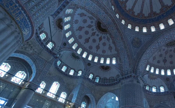 Интерьер Голубой Мечети Султан Ахмет Камии Стамбул Турция — стоковое фото
