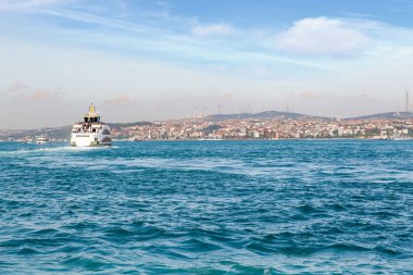 Isatmbul tekne panoramik manzaralı .