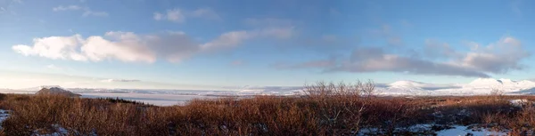 Frusen Sjö Panoramautsikt Island — Stockfoto