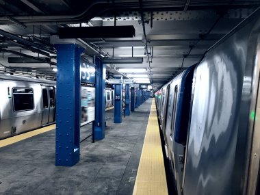 New York Metro tren istasyonunda durdu.