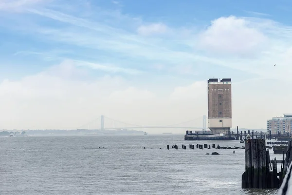 Vista Del Puente Verrazano Desde Hoboken Nueva Jersey —  Fotos de Stock