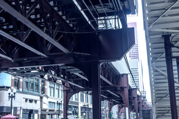 Verhoogde Metro Chicago Loop — Stockfoto