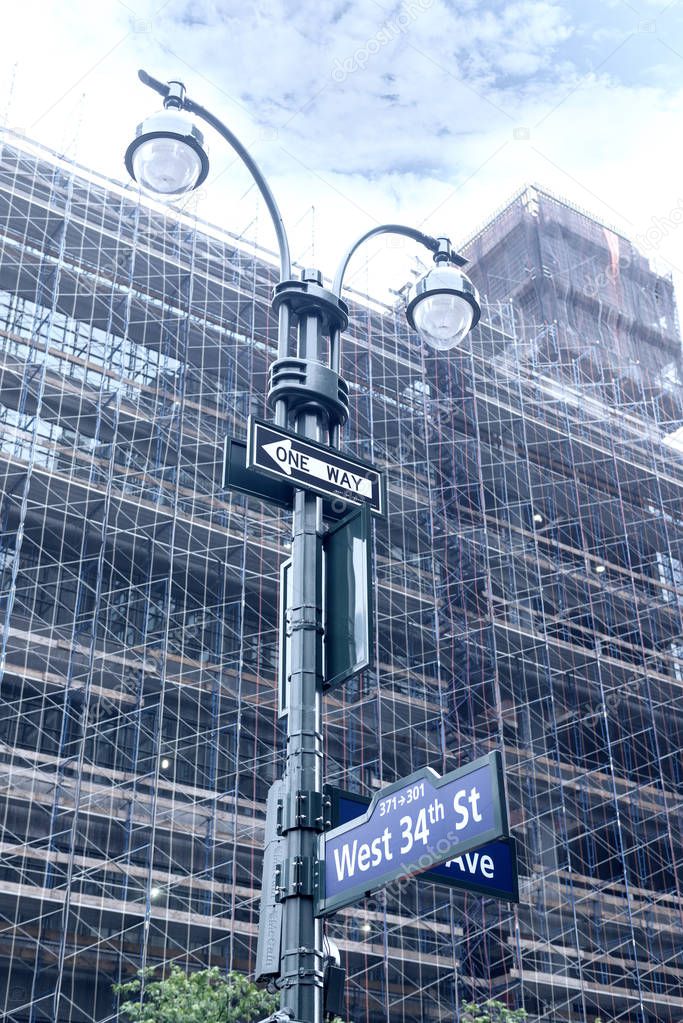 Señal de intersección de la calle Ninth Ave en Nueva York, Manhattan