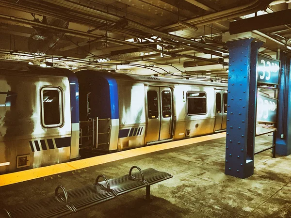 Metropolitana New York Fermata Alla Stazione — Foto Stock