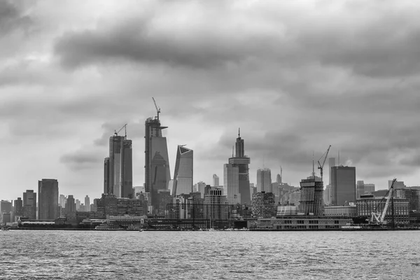 Silhuett Övre Manhattan Från Hoboken — Stockfoto