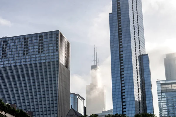 Rascacielos Niebla Chicago — Foto de Stock