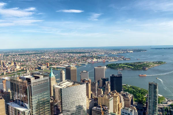 Manhattan Upper Bay Aerial View — Stock Photo, Image