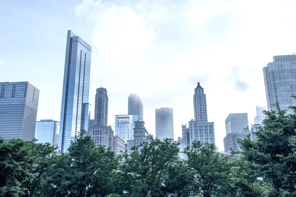 Skyline Chicago Contra Cielo Nublado —  Fotos de Stock
