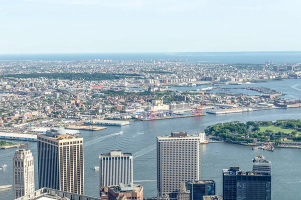 Manhattan Upper Bay Aerial View — Stock Photo, Image