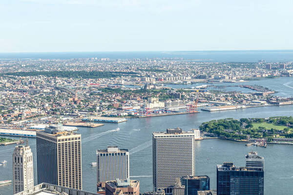 Manhattan Upper Bay, aerial view.