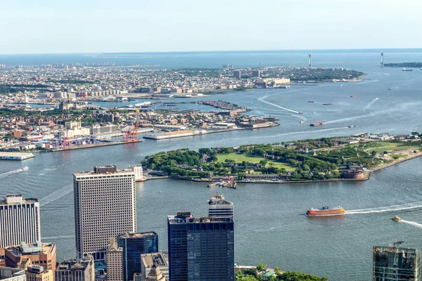 Manhattan Upper Bay Aerial View — Stock Photo, Image