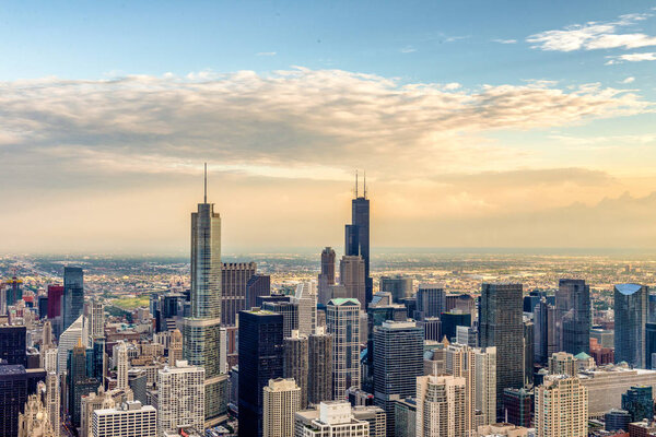 Aerial view of Chicago.