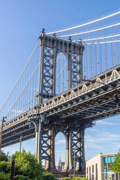 Drugi Najsłynniejszy Most Nowym Jorku Manhattan Bridge — Zdjęcie stockowe