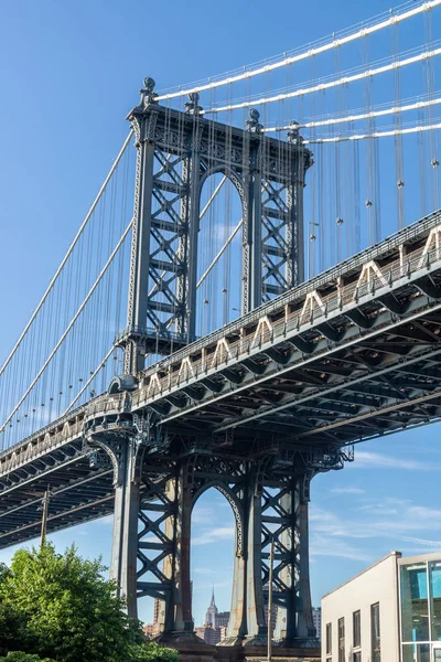 Drugi Najsłynniejszy Most Nowym Jorku Manhattan Bridge — Zdjęcie stockowe